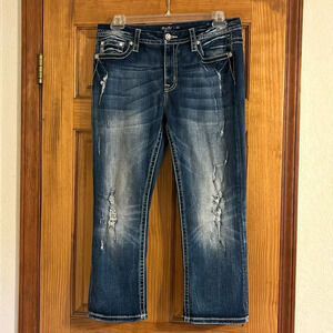 Miss Me Curvy Boot Cut Buckle Exclusive Bling Leopard Jeans